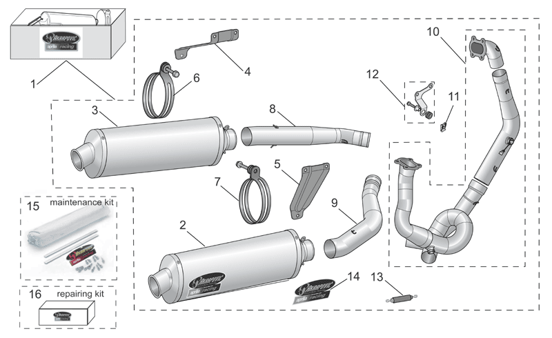 RH silencer support clamp Carb.