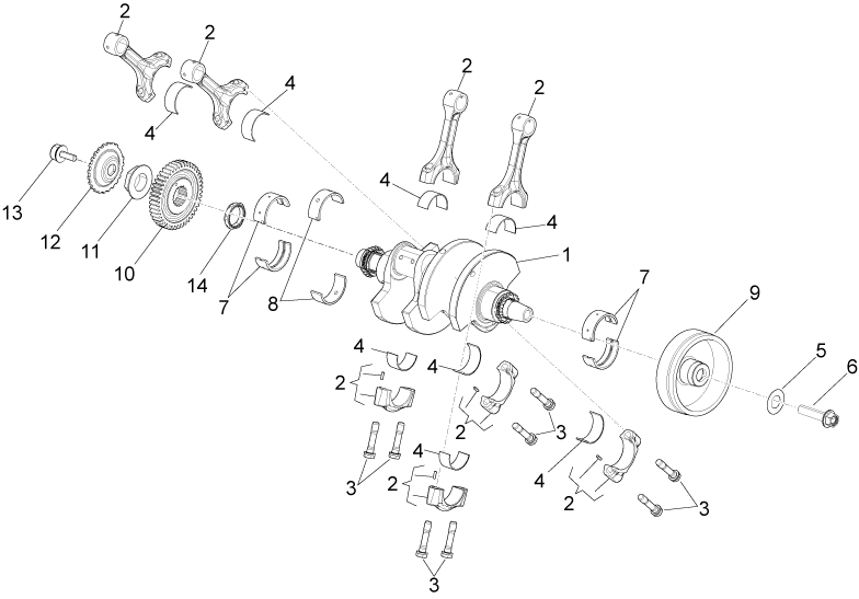 Complete crankshaft, Cat. A