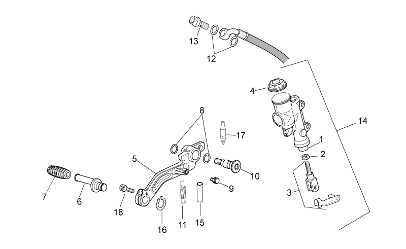 Rear master cylinder