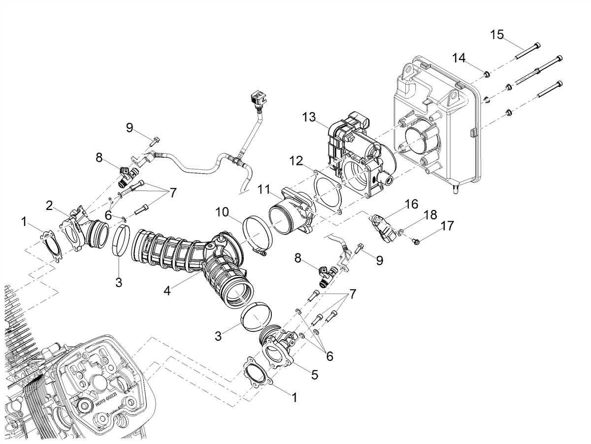 LH intake connector