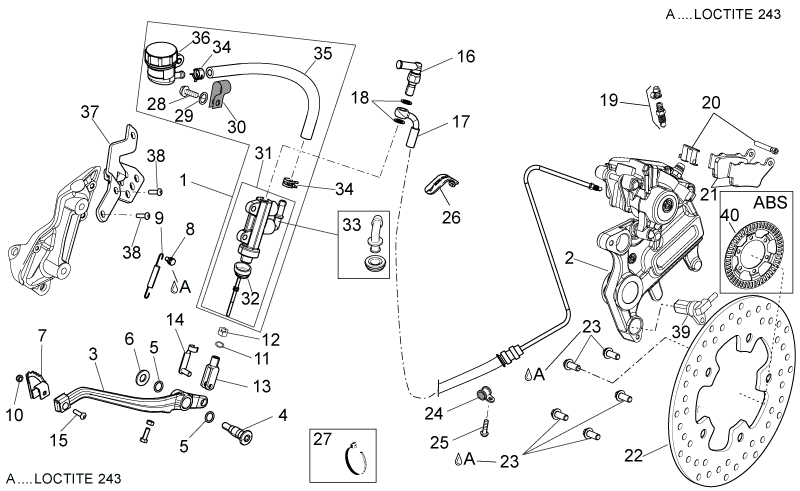 Rear brake hose