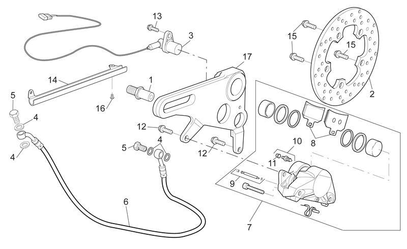 Rear brake hose support