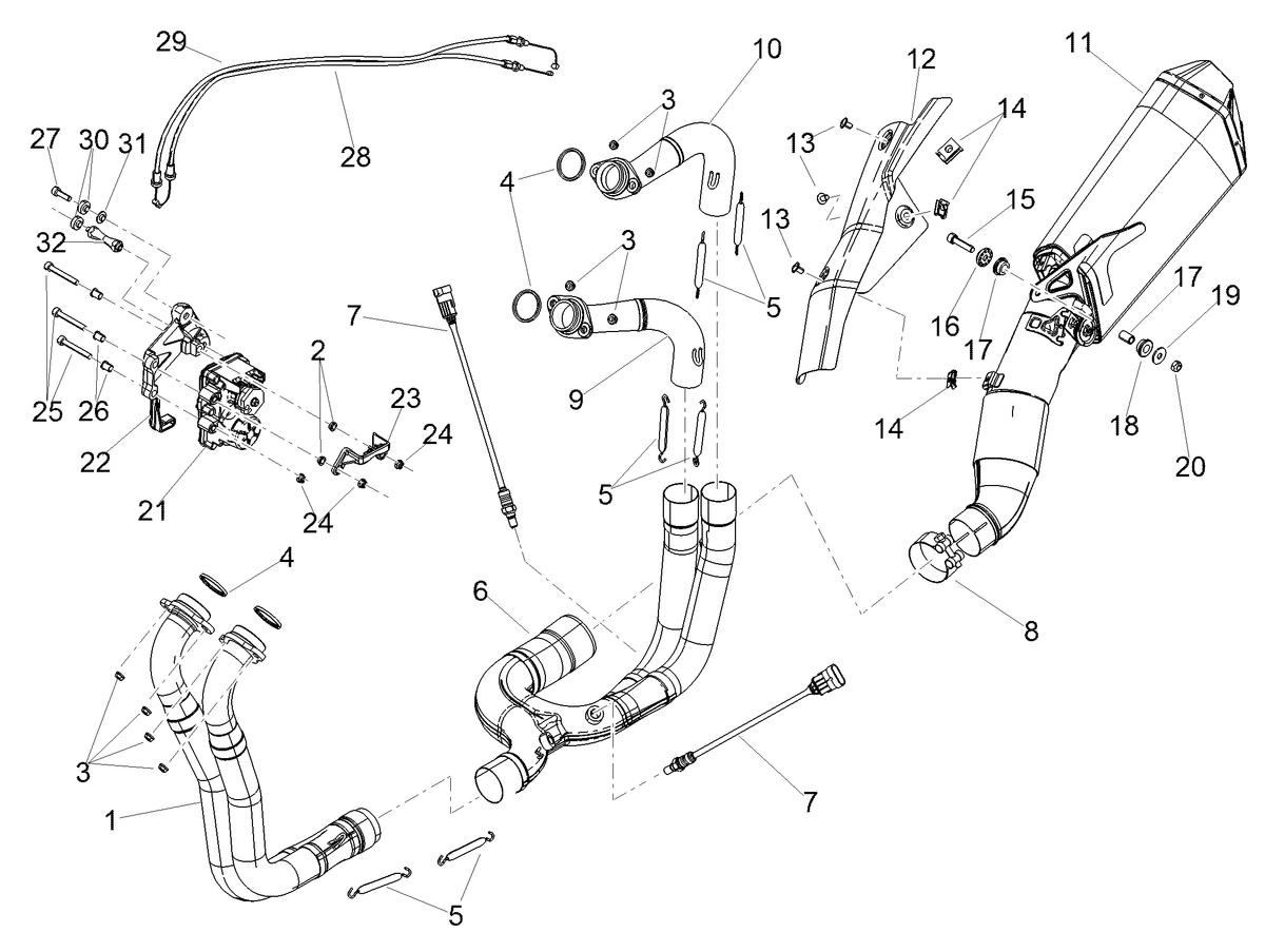 Central exhaust manifold