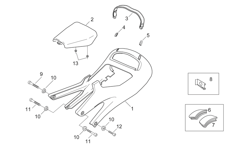 Saddle sup cov.cpl., grey