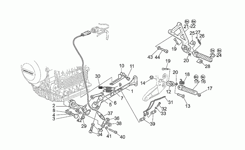 LH footrest support