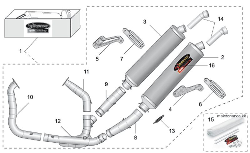 Exhaust kit assy Akrapovic
