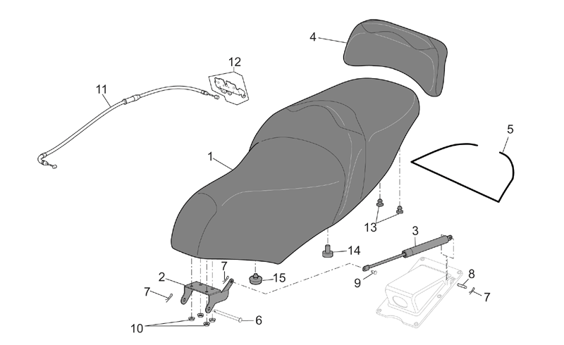 Driver saddle, grey