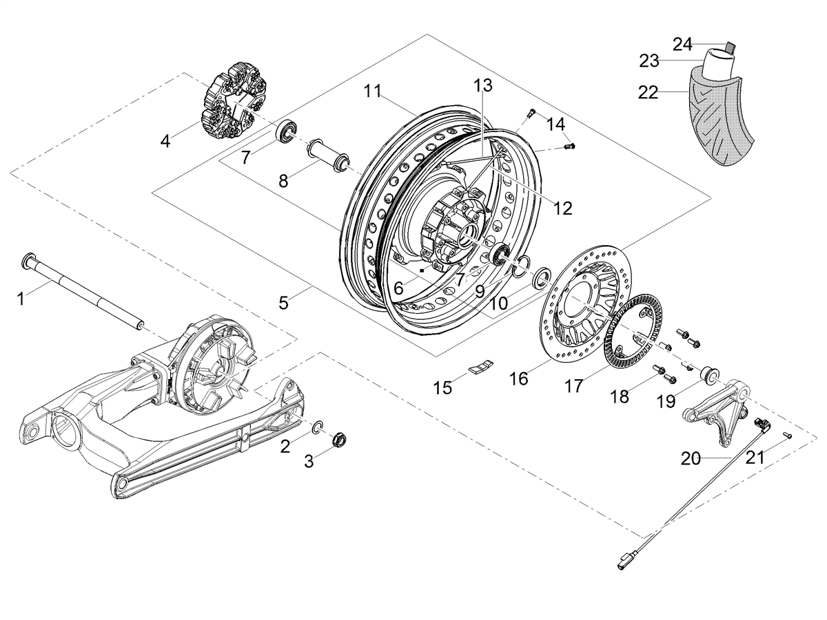 Spoke 165 mm