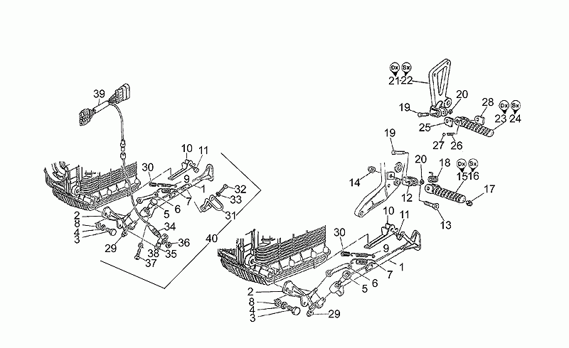 LH footrest support