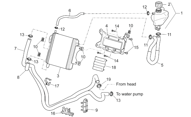 Water cooler-head tube