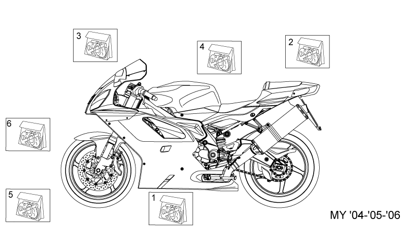 Rear fairing decal set