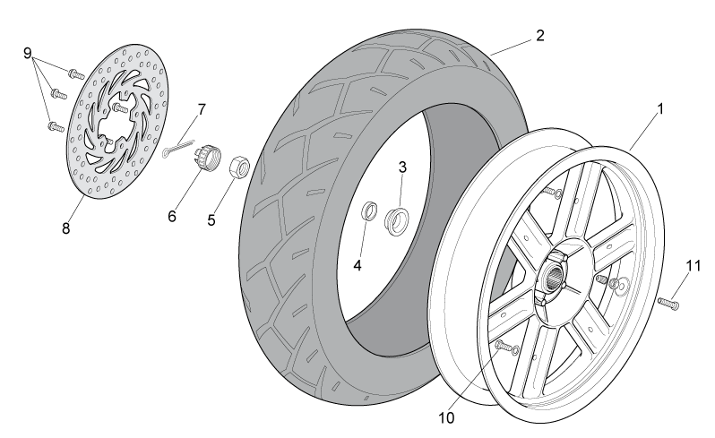 Rear wheel, black