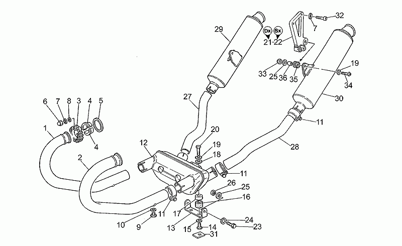 LH exhaust pipe