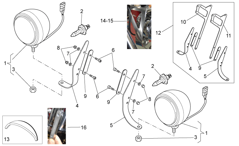 Headlight support kit