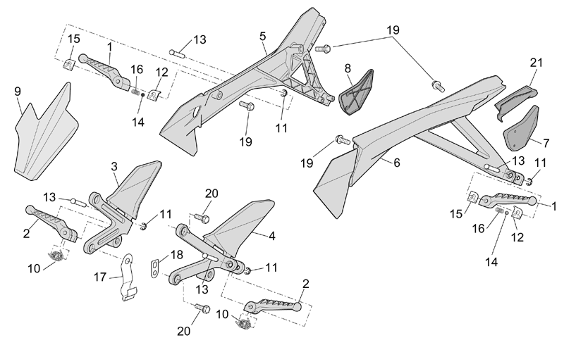 LH footrest support