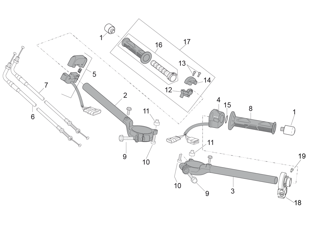 Right half handlebar