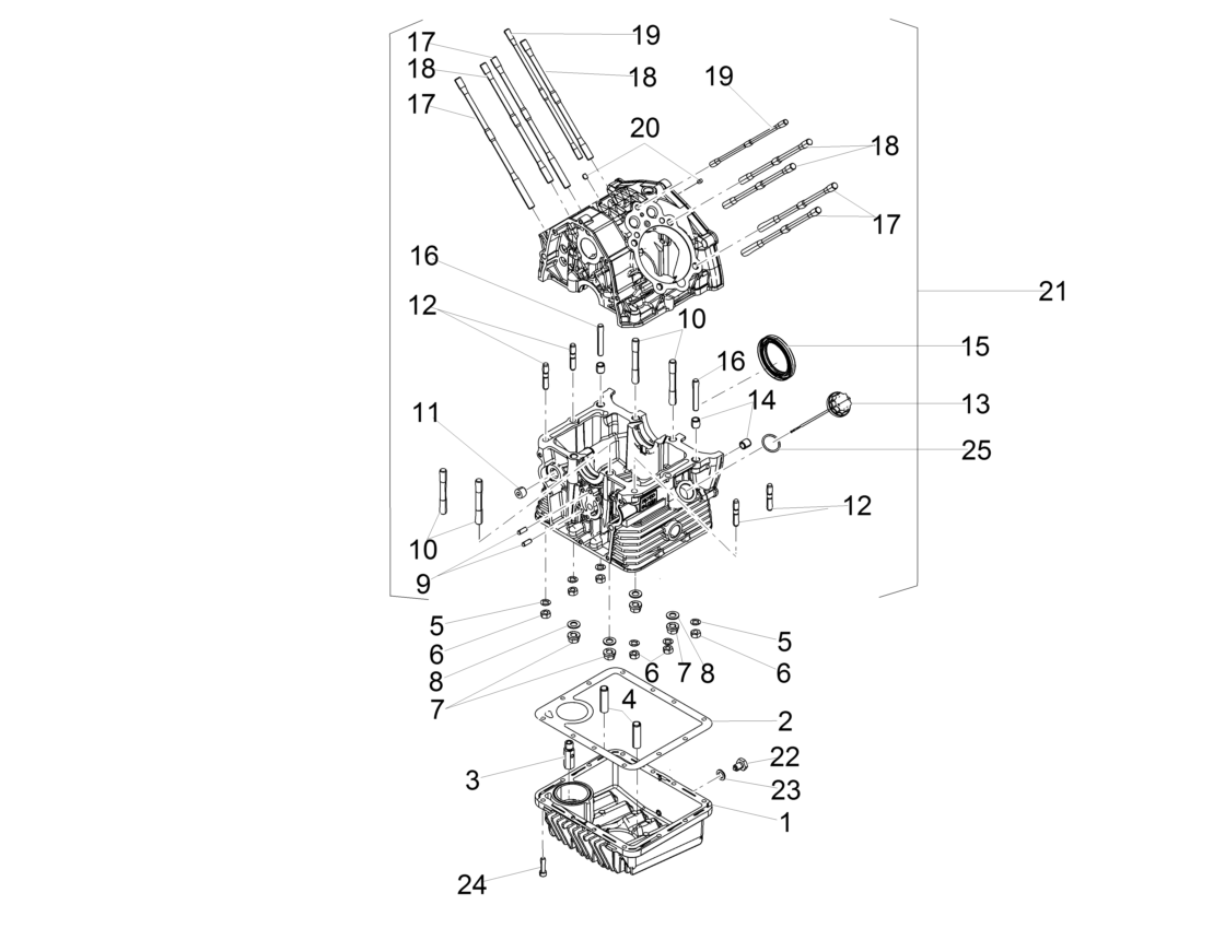 Coupled crankcase