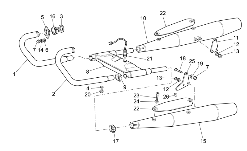 RH exhaust pipe