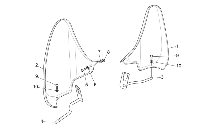LH front footrest guard bianco