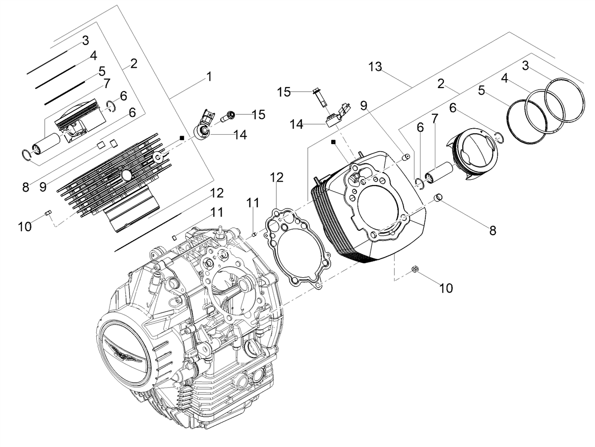 Cylinder with piston assy., RH
