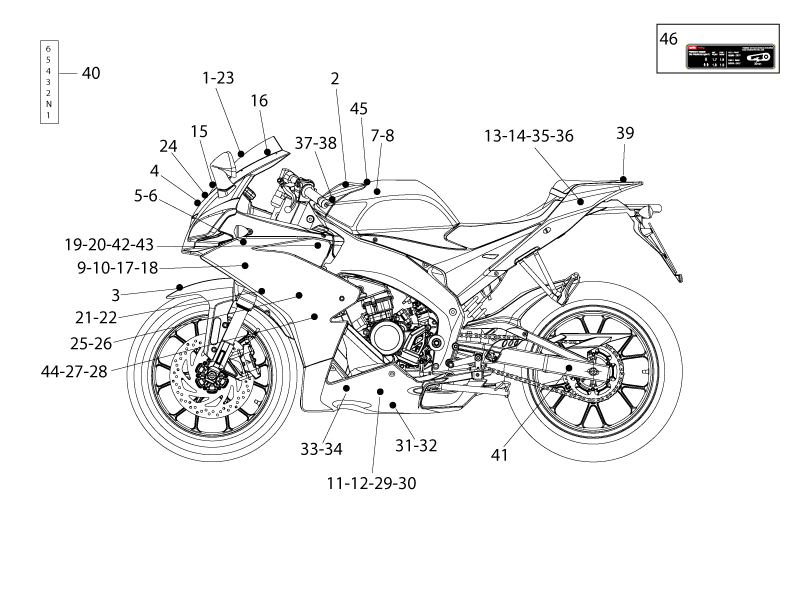 RH lower fairing decal "aprilia"
