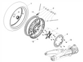 Rear wheel complete with hub 4,50"X17"