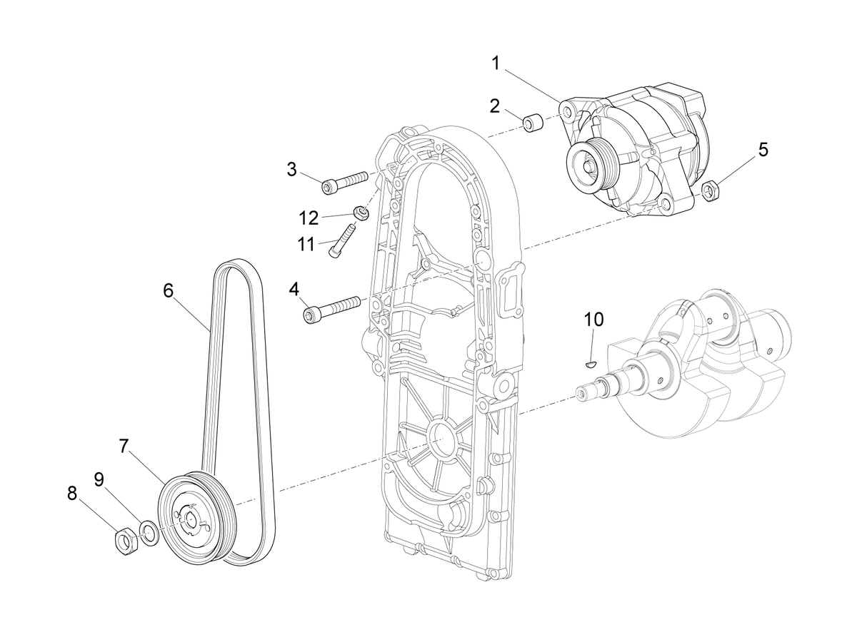 Generator lever pulley