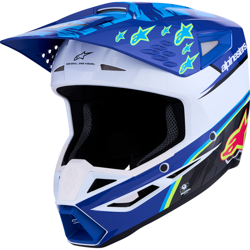 Alpinestars SM3 Helmet - Falcon - Blue/White/Black/Pink Fluo