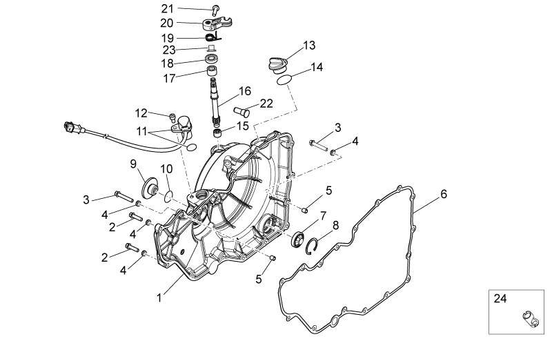 Clutch control spindle