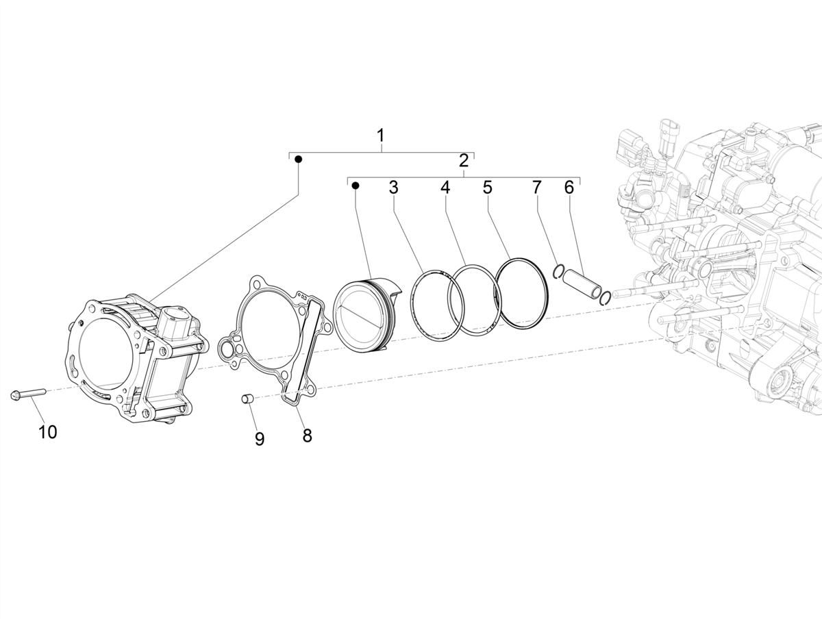 Crankcase/cylinder gasket 0,2