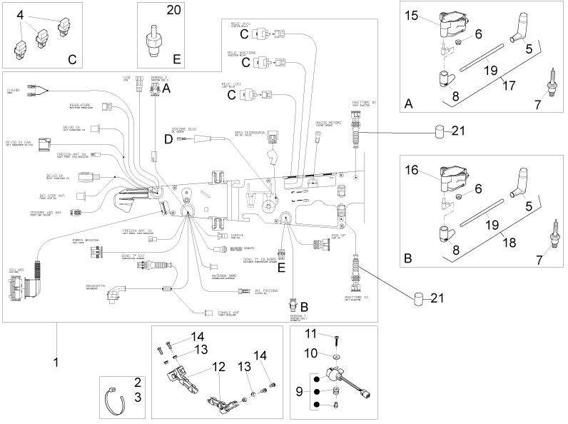 Spark plug cable retainer