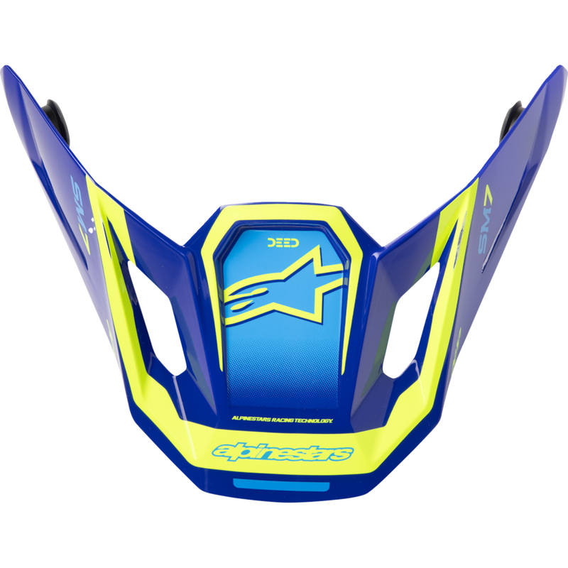 Alpinestars SM7 Visor - Deed - ECE 22.06 - Blue/Yellow Fluo