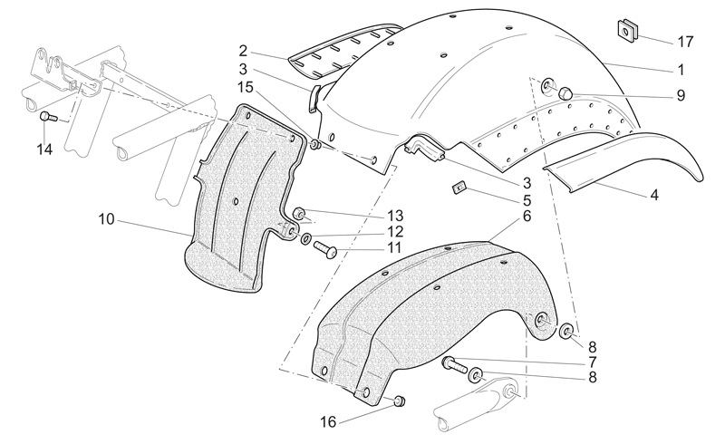Rear mudguard titanium