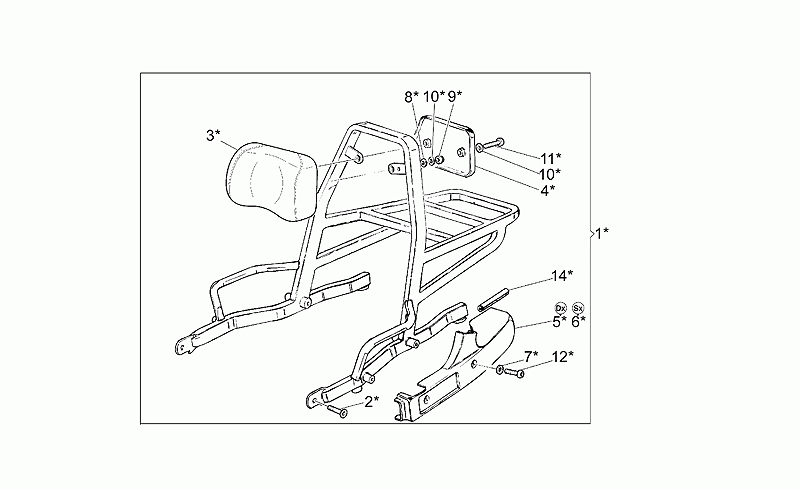 Parcel rack assy