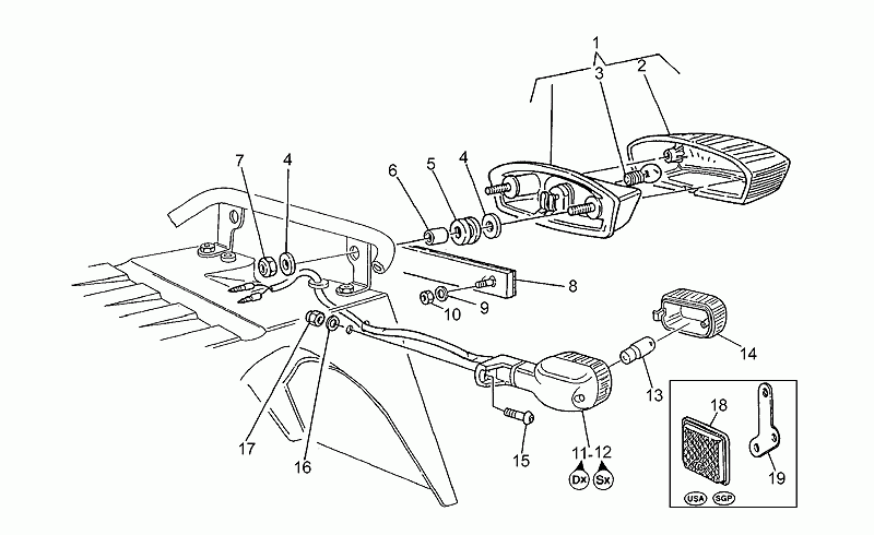 Rear reflector