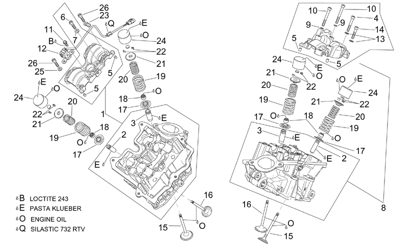 Front cylinder head cpl.grey