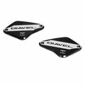 Covers for brake and clutch fluid reservoirs.
