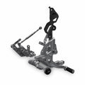 Adjustable rider footpegs in aluminium.