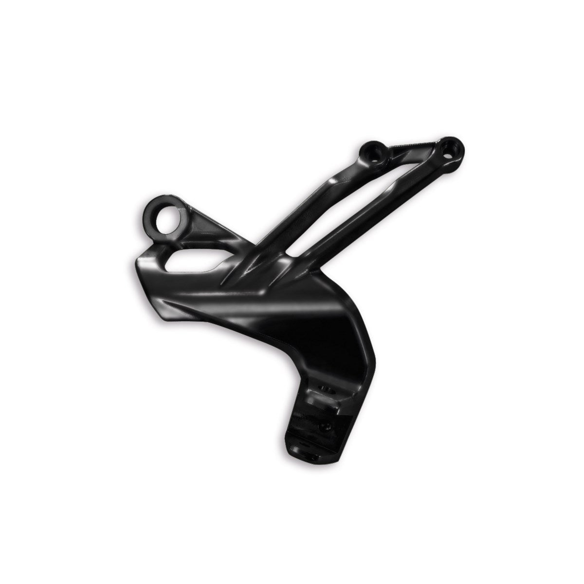 Black footpeg holder plate. - BLACK RH PASS.FOOTPEG BRACKET