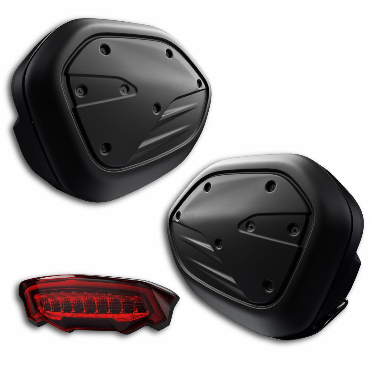 Pair of semi-rigid side panniers. - SET BORSE SEMIRIGIDE V22O