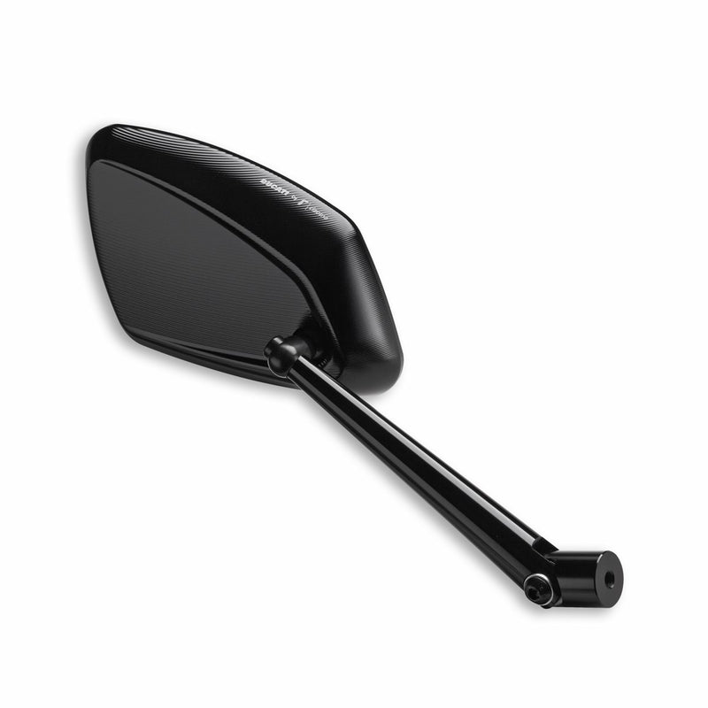 RH aluminium rear-view mirror. - ASPHERIC MIRROR RH DUCATIBYRIZOMA BLACK