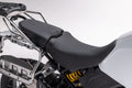 Rider lowered seat.
