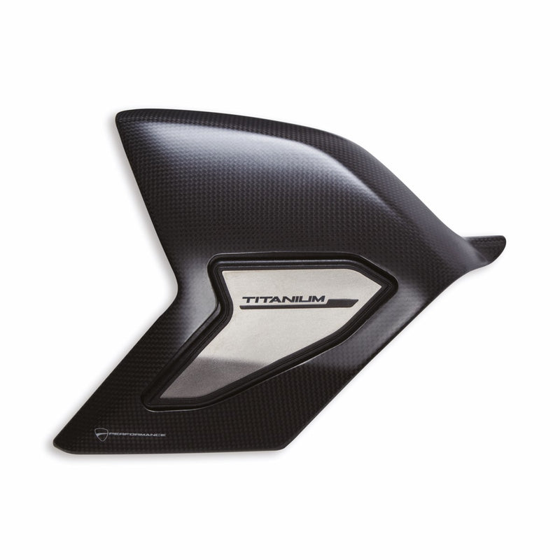 Carbon and titanium protection for swinging arm.