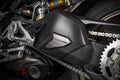 Carbon and titanium protection for swinging arm.
