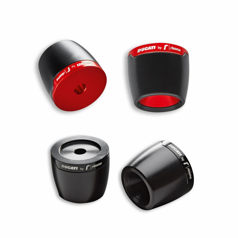 Billet aluminium handlebar balancing weights.