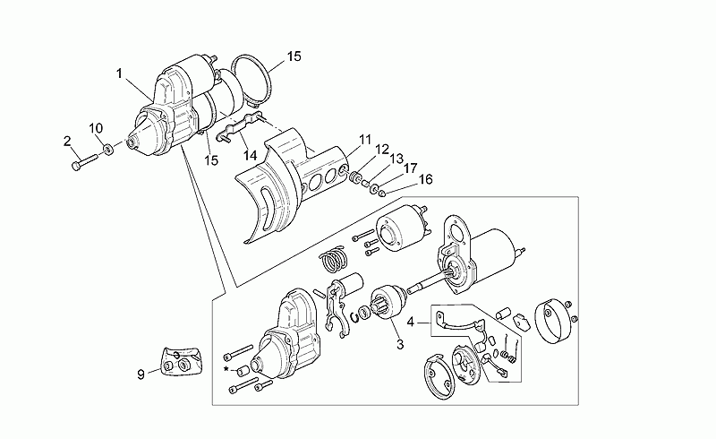 Starting motor cover grey