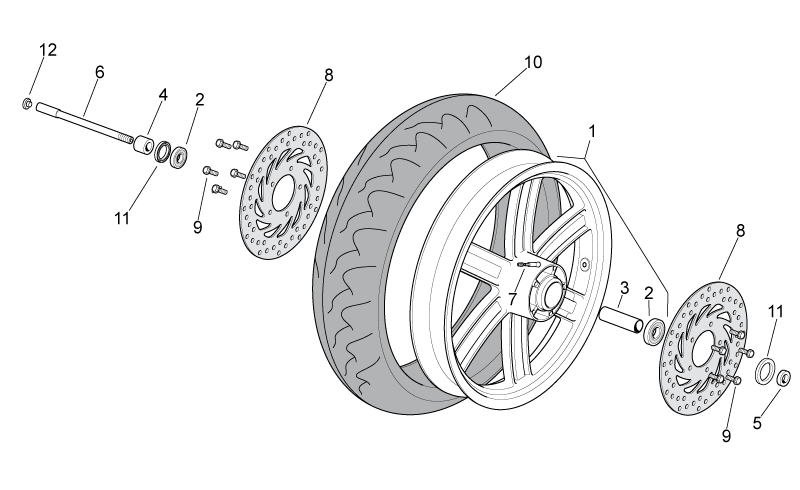 Front wheel, black