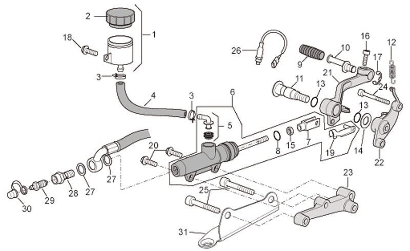 Rear master cylinder