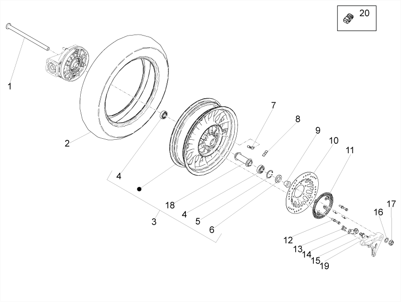 Rear wheel spacer set