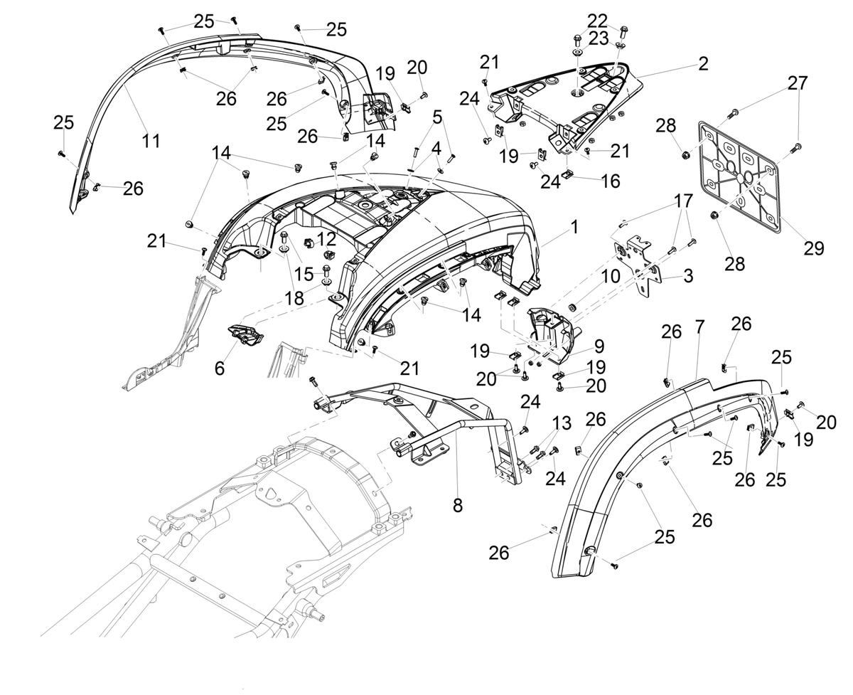 Rear mudguard